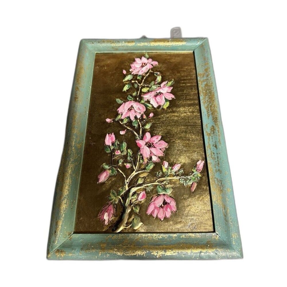 Hand Painted Vintage Wooden Tray (has Hanging Hook For Wall)